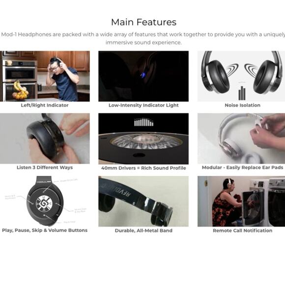 NEW Headphones - Black / Gray Wireless Premium Bluetooth - Noise Cancelling - Picture 7 of 12